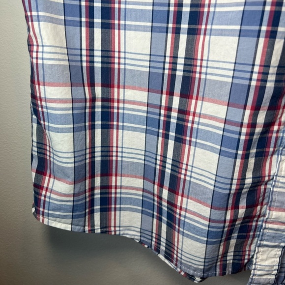Eddie Bauer Men's Plaid Button Down Long Sleeve Shirt Blue Red White Classic  XL - Picture 8 of 13